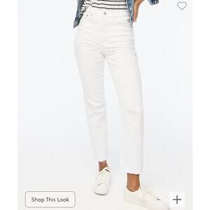 NWT J Crew White stovepipe straight jean in signature stretch+ Size 29W